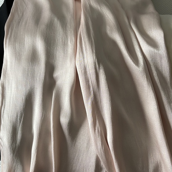 Pale pink satin wide leg - Picture 3 of 5